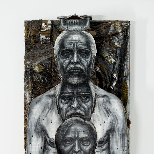 Life -self-portrait at 80 years old- (#Begins with death#End with death #Layered time#Turning point)