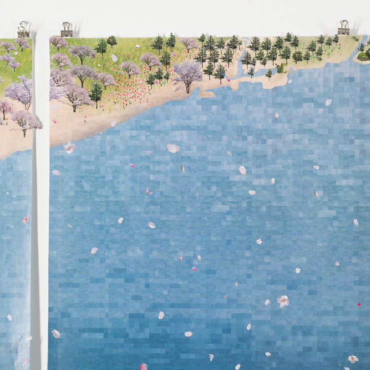 花びらと海