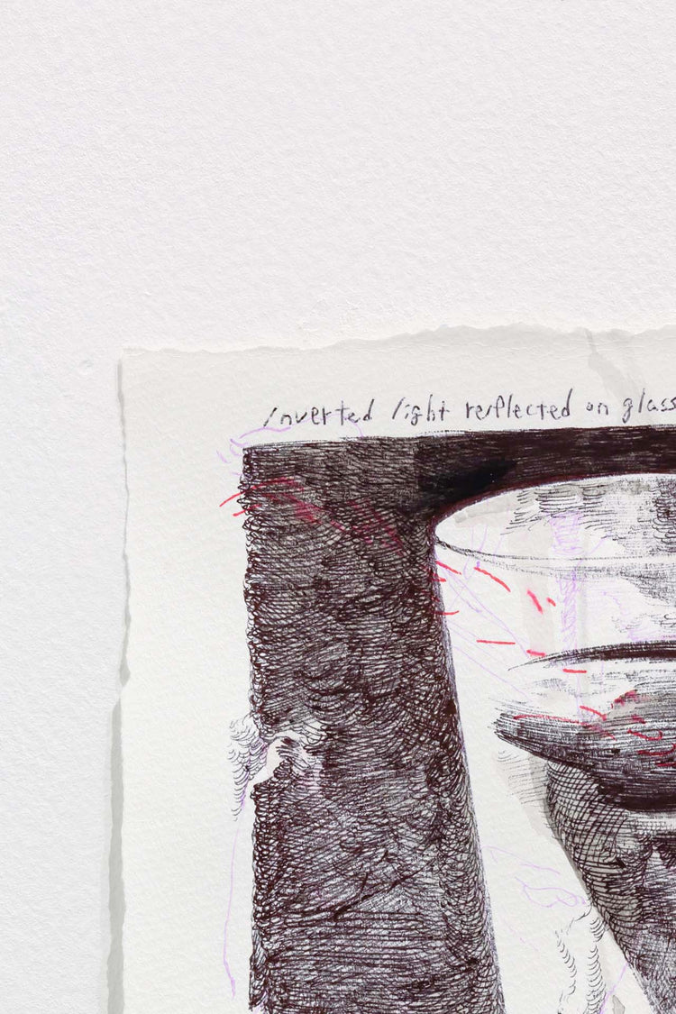 Inverted light reflected on glass and water. time goes backwards