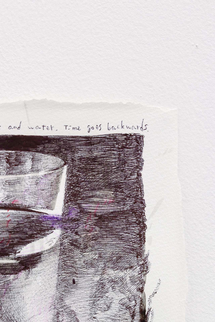 Inverted light reflected on glass and water. time goes backwards