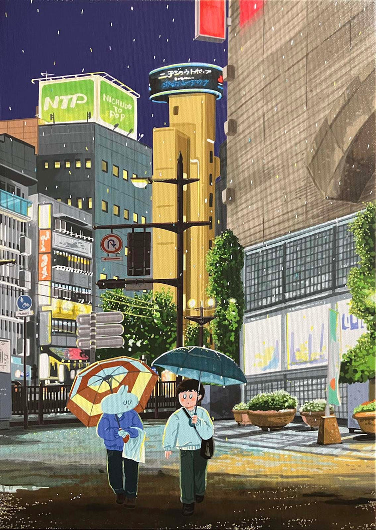 小雨の街,光の粒