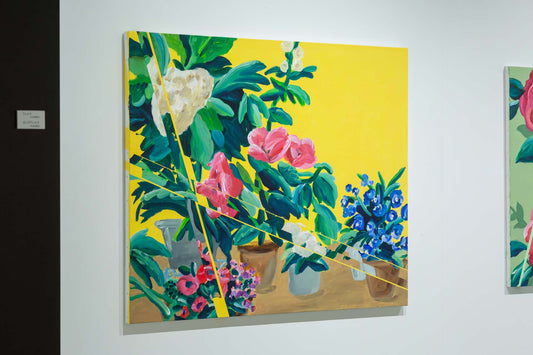 yellow back slipped flower pots