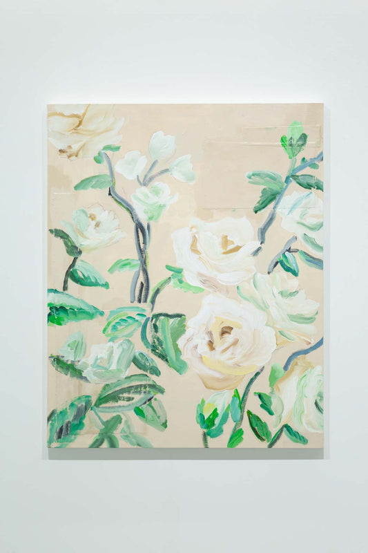 beige back flowers patchwork