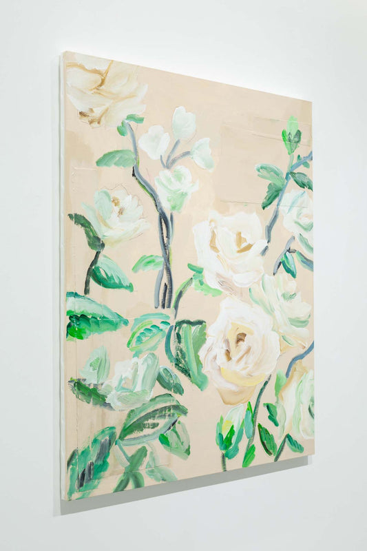 beige back flowers patchwork