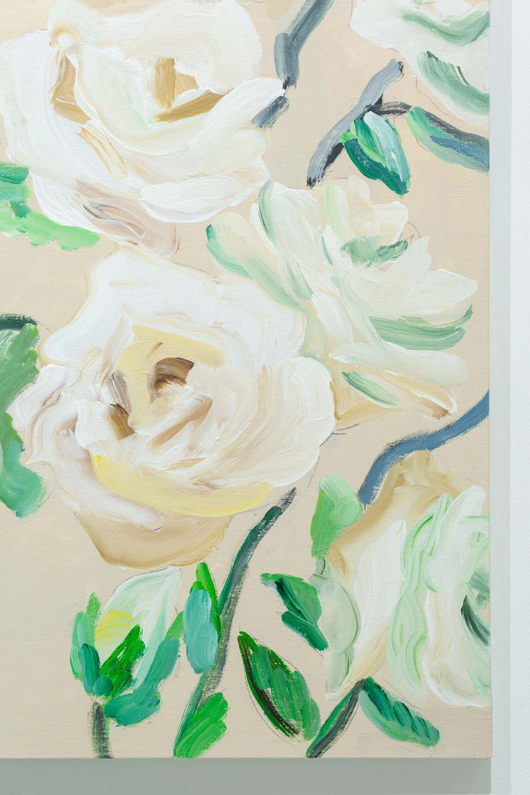 beige back flowers patchwork