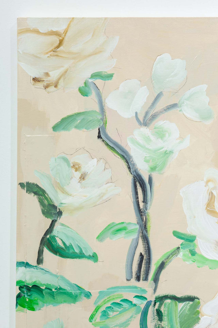 beige back flowers patchwork