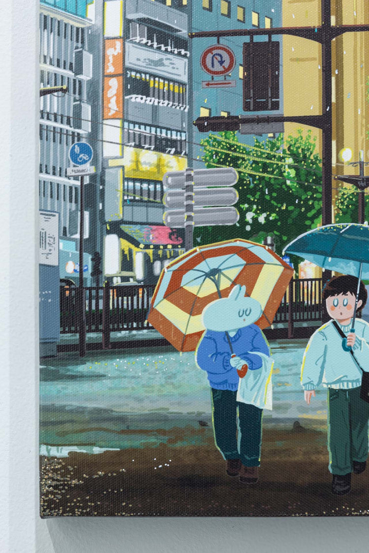 小雨の街,光の粒