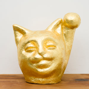 Super Golden Maneki Neko Head Statue