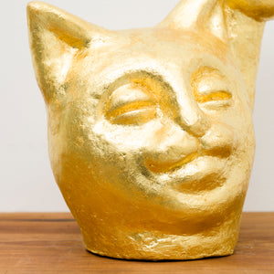 Super Golden Maneki Neko Head Statue