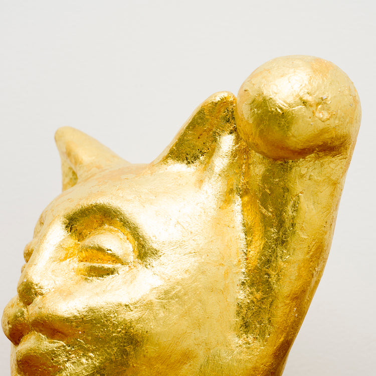 Super Golden Maneki Neko Head Statue