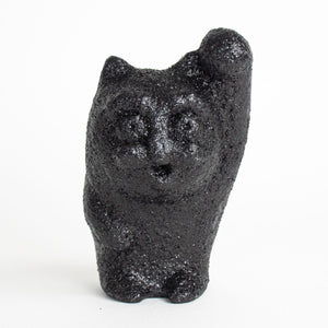 Super Black Maneki Neko Statue