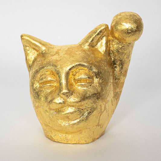 Super Golden Maneki Neko Head Statue