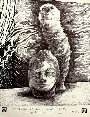A figurine of drath and rebirth