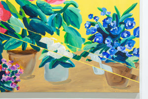 yellow back slipped flower pots