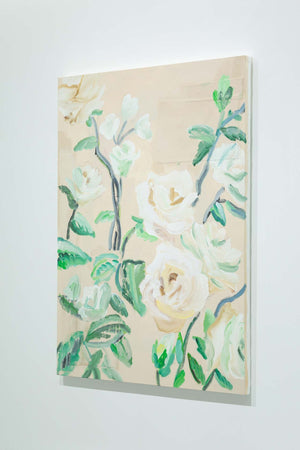 beige back flowers patchwork
