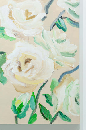 beige back flowers patchwork
