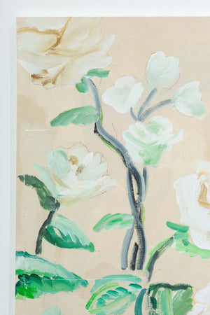 beige back flowers patchwork