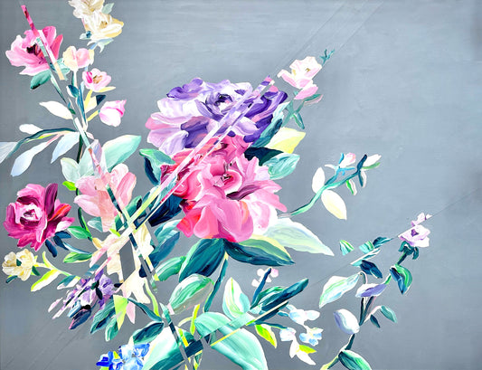 Gray back slipped flowers